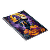 Spooky Bluetick Coonhound Halloween Witch Pumpkin Notitieboek (Rechterzijde)