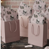 Spooky Blush Roze Bloemen Kleine Schedel Halloween Tissuepapier