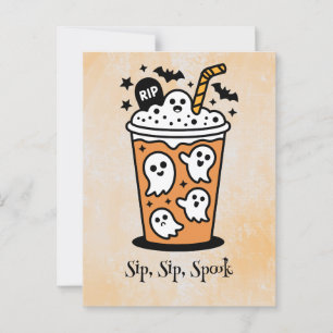 Spooky boba, Kawaii boo, schattige spooky Hallowee Briefkaart