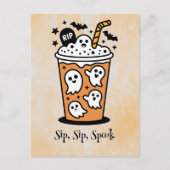 Spooky boba, Kawaii boo, schattige spooky Hallowee Briefkaart (Voorkant)