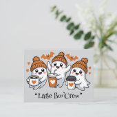 Spooky boba, Kawaii boo, schattige spooky Hallowee Briefkaart (Staand voorkant)