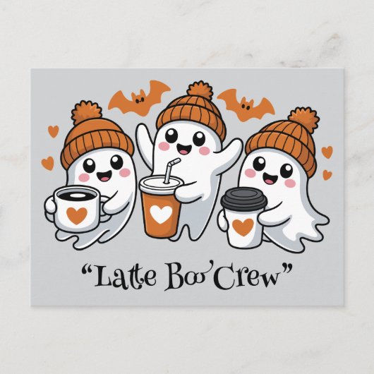 Spooky boba, Kawaii boo, schattige spooky Hallowee Briefkaart (Voorkant)