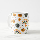 Spooky Boho Halloween patroon Koffiemok (Voorkant links)