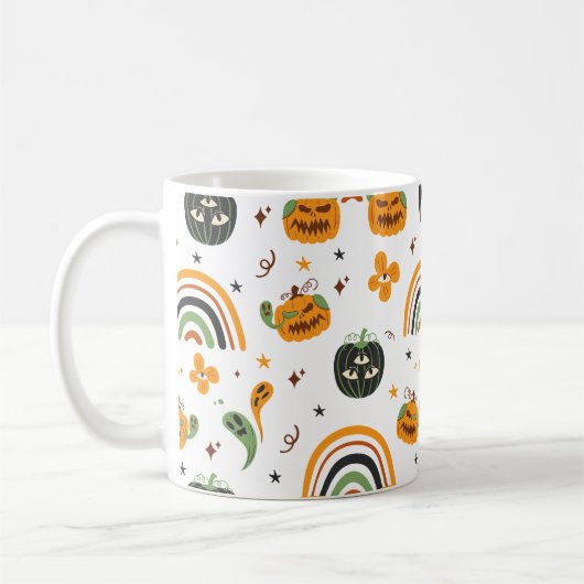 Spooky Boho Halloween patroon Koffiemok (Links)