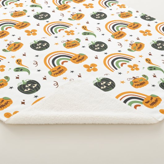 Spooky Boho Halloween patroon Sherpa Deken (3/4)