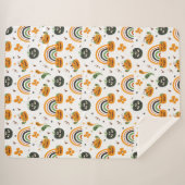 Spooky Boho Halloween patroon Sherpa Deken (Voorkant (horizontaal))