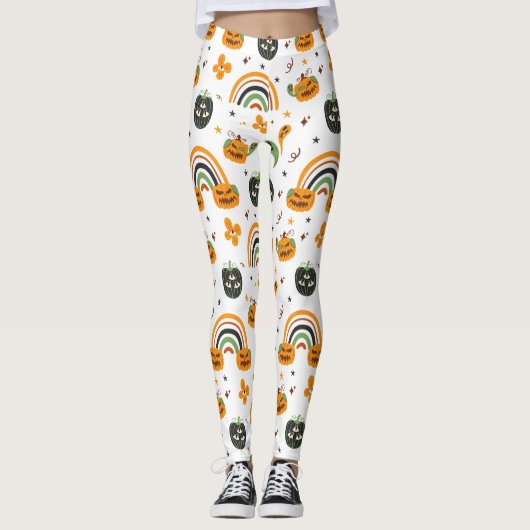Spooky Boho Pattern Halloween Leggings (Voorkant)
