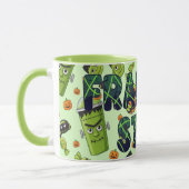 Spooky Bold Frankenstein Halloween esthetiek Mok (Links)