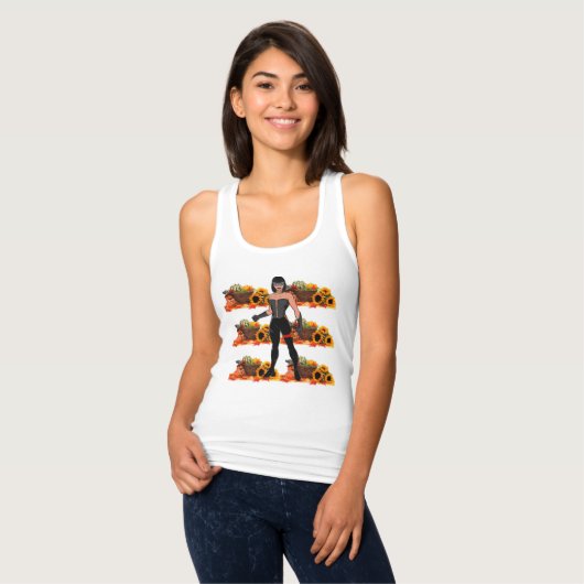 Spooky Bold Halloween Catoman Tanktop (Volledige Voorkant)