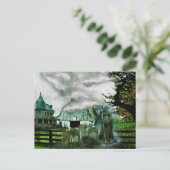 *~* Spooky Bolts Lightneing House HALLOWEEN Briefkaart (Staand voorkant)