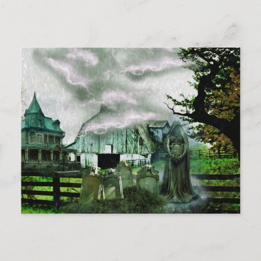 *~* Spooky Bolts Lightneing House HALLOWEEN Briefkaart (Voorkant)