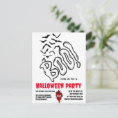 Spooky BOO Bat Swarm Halloween Design briefkaart (Staand voorkant)