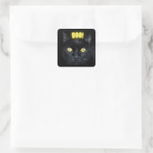 Spooky Boo Black Cat Halloween Vierkante Sticker (Tas)