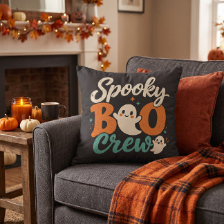 Spooky Boo Crew Retro Geest Halloween Kussen