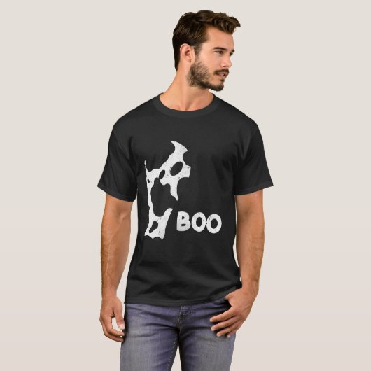 Spooky Boo Dairy Koe Halloween Kostuums Boer Adu T-shirt (Voorkant volledig)