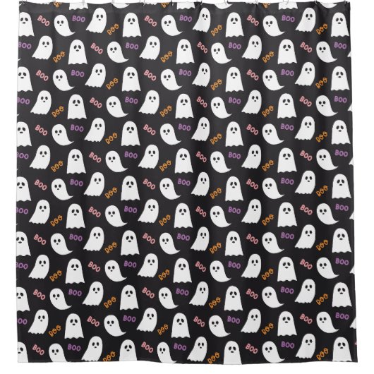 Spooky Boo Ghost Halloween Douchegordijn (Voorkant)