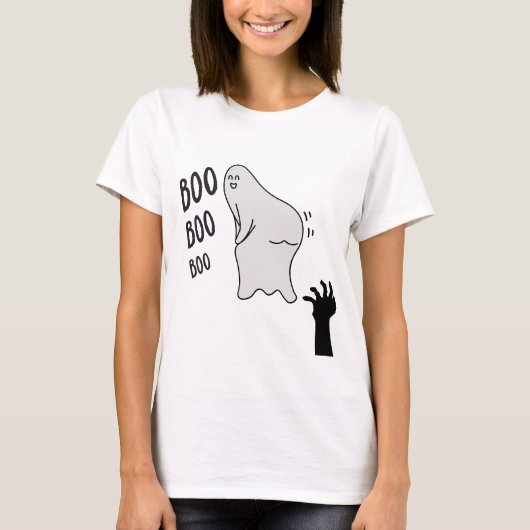 Spooky Boo Ghost Halloween Funny Novelty Shirt (Voorkant)