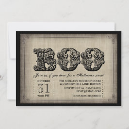Spooky BOO Gothic Halloween Party Invitation Kaart