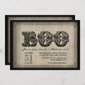 Spooky BOO Gothic Halloween Party Invitation Kaart (Voorkant / Achterkant)