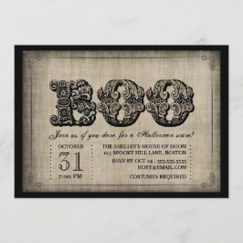 Spooky BOO Gothic Halloween Party Invitation Kaart
