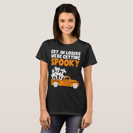 Spooky Boo Halloween Costume Groovy Ghost T-shirt (Voorkant volledig)