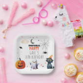 Spooky Boo Halloween Ghost Verjaardagsfeestje Papieren Bordje (Feest)