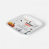 Spooky Boo Halloween Ghost Verjaardagsfeestje Papieren Bordje (Gebogen)