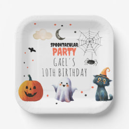 Spooky Boo Halloween Ghost Verjaardagsfeestje Papieren Bordje
