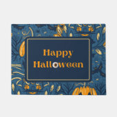 Spooky Boo Happy Halloween Blauw Sinaasappels Herf Deurmat (Voorkant)