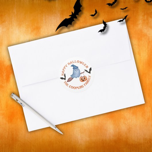 Spooky Boo Happy Halloween Ronde Sticker