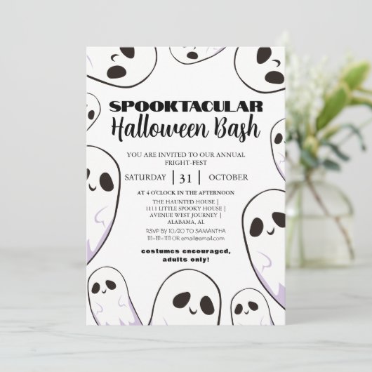 Spooky Boo Haunted house Halloween bash party Kaart (Staand voorkant)