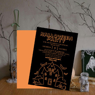 Spooky Boo Haunted house Halloween kostuumfeest Kaart