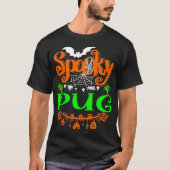 Spooky Boo Pompoen Halloween Pug Giftidea T-shirt (Voorkant)