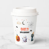 Spooky Boo Schattigee Halloween Ghost Verjaardag D Papieren Bekers (Achterkant)