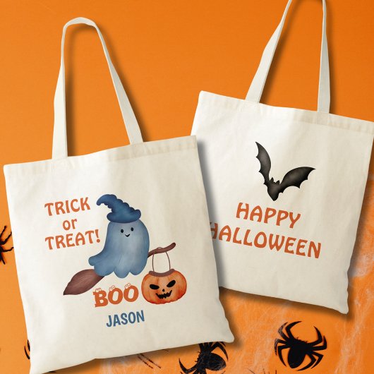Spooky Boo Trick or treat Happy Halloween Custom Tote Bag