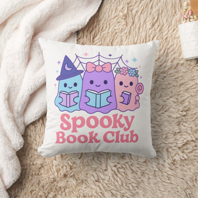 Spooky Book Club Schattige Ghost Reading Kussen (Deken)