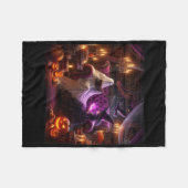 Spooky Bookish Haunted Halloween Bookstore Fleece Deken (Voorkant (Horizontaal))