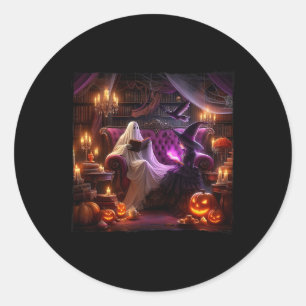 Spooky Bookish Haunted Halloween  Bookstore Ronde Sticker