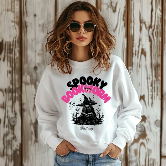 Spooky Bookworm Gepersonaliseerde Naam Halloween G Trui
