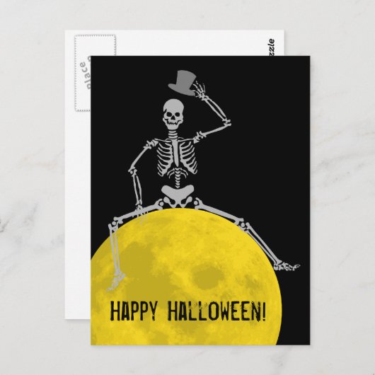 Spooky BOOO van de maan! Briefkaart (Voorkant / Achterkant)