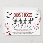 Spooky Boo's en Booze Halloween Feestuitnodiging Kaart (Voorkant)