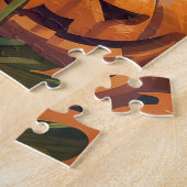 Spooky Border Collie Halloween heks en pompoen Legpuzzel (Zijkant)