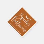 Spooky borstel belettering Sinaasappel Halloween Servet (Hoek)