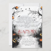 Spooky Bos en Pompoenen Gedicht Halloween Kaart (Voorkant)