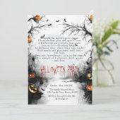 Spooky Bos en Pompoenen Gedicht Halloween Kaart (Staand voorkant)