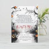 Spooky Bos en Pompoenen Gedicht Halloween Kaart (Staand voorkant)