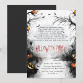 Spooky Bos en Pompoenen Gedicht Halloween Kaart (Voorkant / Achterkant)