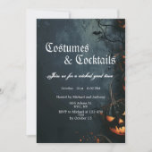 Spooky bos en pompoenen Halloween Kaart (Voorkant)