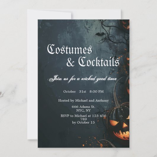 Spooky bos en pompoenen Halloween Kaart (Voorkant)