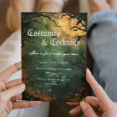 Spooky bos kostuums en cocktails Halloween Kaart